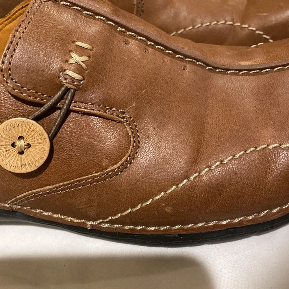 Clarks Structured Brown Leather Loafers Size 9N